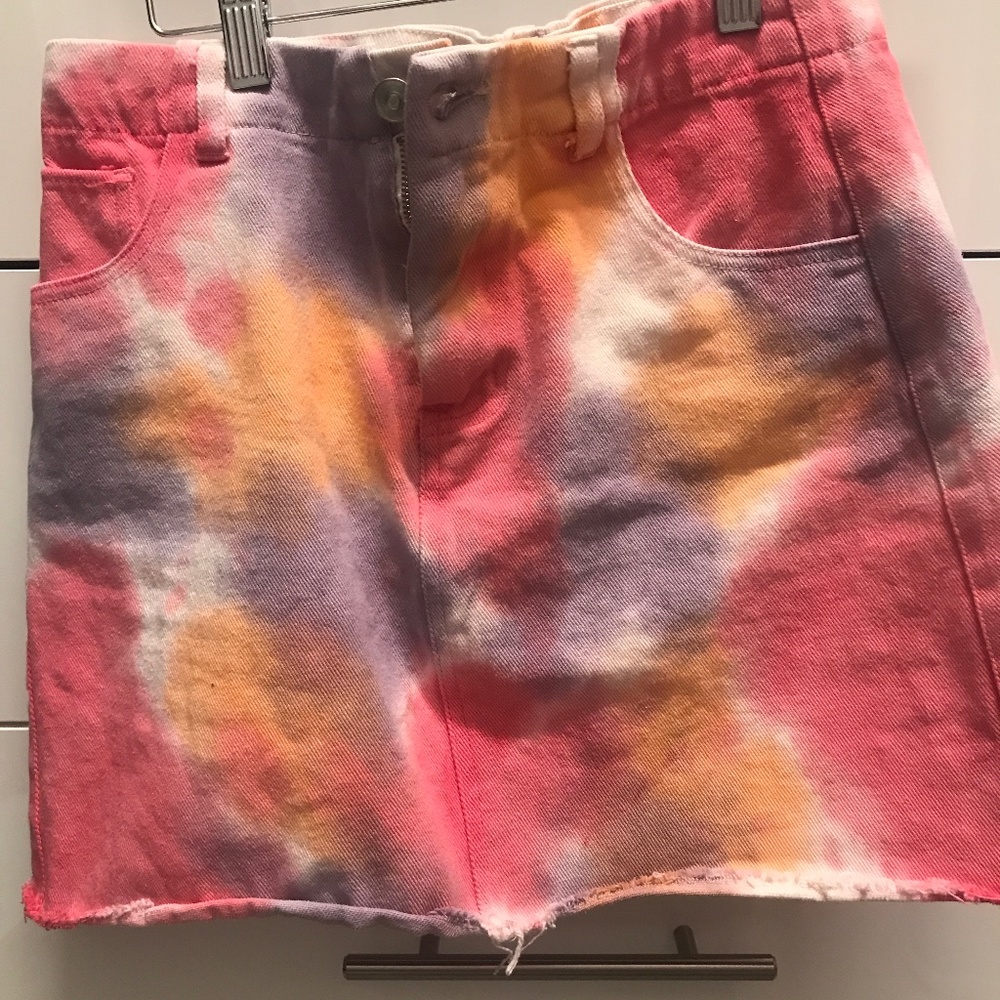 Tie dye denim skirt